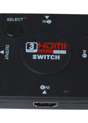 Соединитель HDMI (3 гнезда HDMI - 1 гнездо HDMI) (GC-301N)