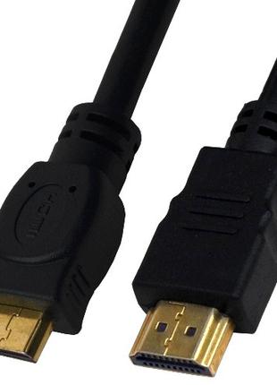 Шнур HDMI (штекер HDMI - штекер mini HDMI), "позолоченный", ди...