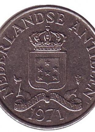 Монета 25 центов, 1970-85 год, Нидерландские Антильские острова.