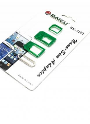 Переходник для SIM карт BAKKU BK-7292 3 в 1, micro-nano, micro...