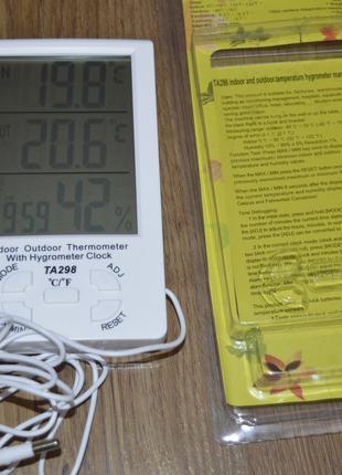 Термометр-гигрометр TA298 цифровой c выносным датчиком