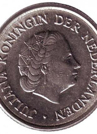 Монета 25 центов. 1971 год, Нидерланды.