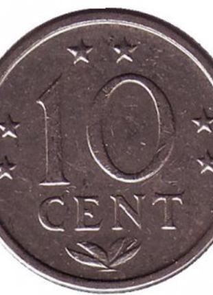 Монета 10 центов. 1971 год, Нидерландские антильские острова.