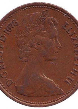 Монета 2 новых пенса. 1971-1981 год, Великобритания. (В)