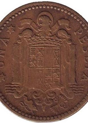Монета 1 песета. 1947,53 год, Испания.(Г)