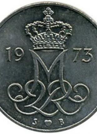 Монета 10 эре. 1973-1988 год, Дания. (В)