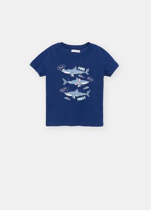 Синяя футболка акула