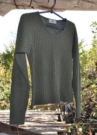 Хакі светр в рубчик оливковий мілітарі