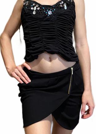 Bershka M/28 юбка женская чёрная молодёжная