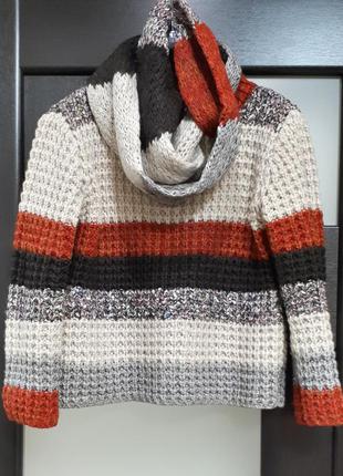 Тёплый свитер колор блок + шарф снуд тёплый джемпер пуловер ne...