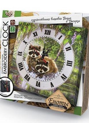 Творческий набор Часы EMBROIDERY CLOCK Еноты