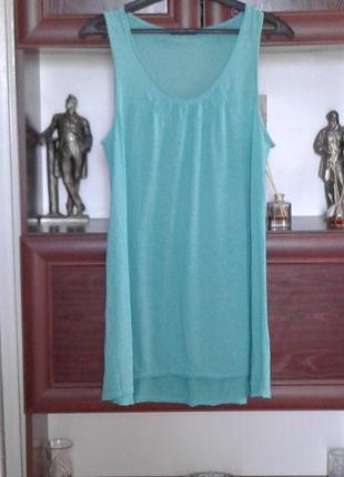 Легкое бирюзовое платье-майка ,туника george батал