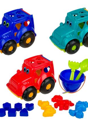 Машинка с набором для песка Colorplast Кузнечек №3