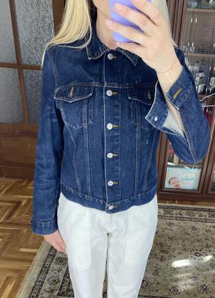 Джинсовая куртка zara классика джинсовка бойфренд denim