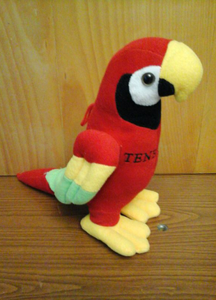 Мягкая игрушка Попугай 28 см Tener привезен с Европы с петелькой