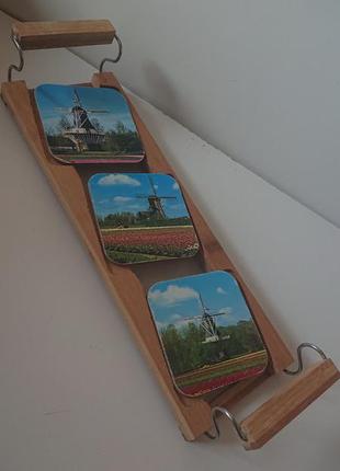 Винтажный деревянный поднос из германии