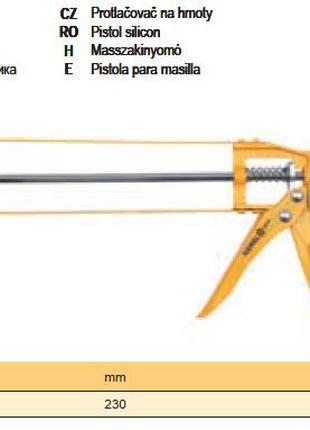 Пистолет для силикона Польша рамный шток 6 граней VOREL-09150