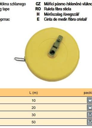 Рулетка Польша стекловолокно 10 м VOREL-14100