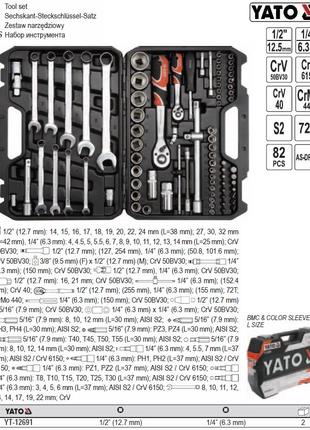 Набор головок торцевых YATO Польша инструмента 1/4'' 1/2'' 82 ...