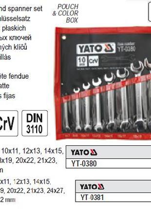 Набор ключей рожковых YATO Польша М=6х7-30х32 12 штук YT-0381