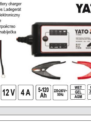 Зарядное устройство YATO Польша для аккумулятора 4А 5-120 А/ч ...