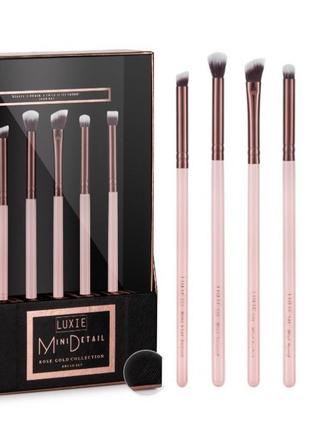 Набор кистей для глаз luxie mini detail brush rose gold