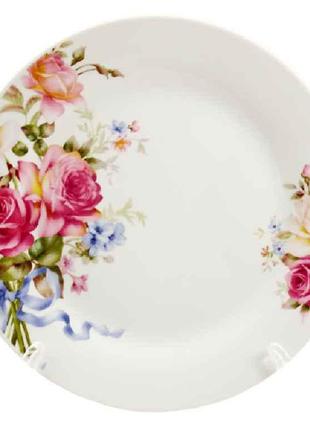 Мелкая тарелка Розовая Роза 200 мм (набор 12 штук) 9037 "INTEROS"