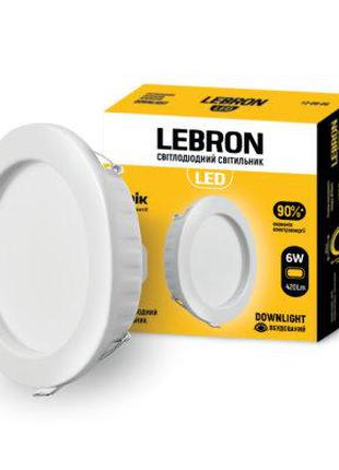 LED СВ-К LEBRON L-DR-941, 9W, 720LM, 4100K, светильник светоди...