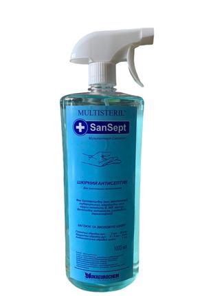 Дезинфецирующее средство для рук с распылителем SanSept, 1 литр