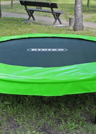 Батут зелений без сітки KIDIGO Ukraine, діаметр 244 см