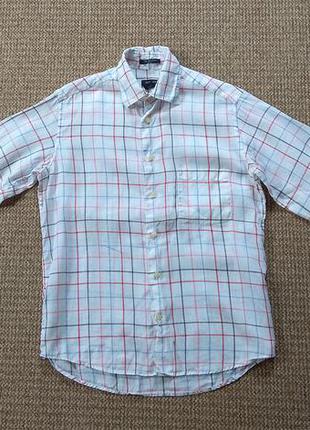 Gant рубашка льняная slim fit оригинал (m-l)