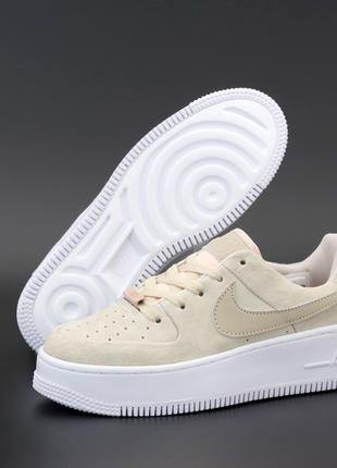 nike beige air force 1 sage low trainers