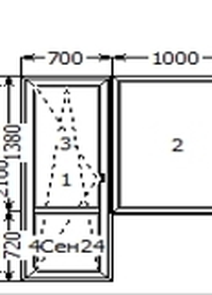 Балконний блок розміром 1700*2100