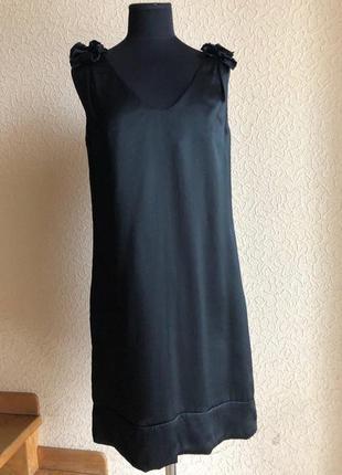 Платье черное шелковое 100% шелк короткое french connection