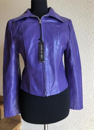 Пиджак кожаный яркий фиолетовый nadine