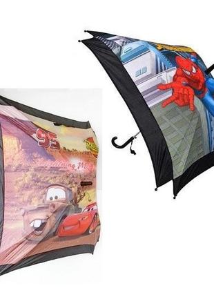Зонт детский Тачки Спайдермен, полиэстер ткань зонтик 72*72см