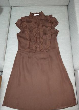 Платье сарафан с воротником и рюшами new look размер s,xs