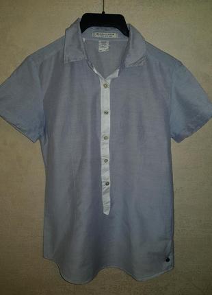 Стильная блуза рубашка тенниска maison scotch шелк с хлопком