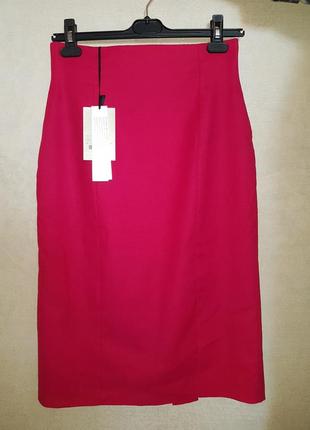 Шикарная яркая розовая юбка миди бренд оригинал laura ashley
