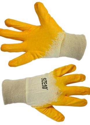 Перчатки рабочие Technics с латексным покрытием желтые (16-203)