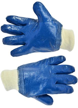 Перчатки маслостойкие Technics с нитриловым покрытием синие (1...