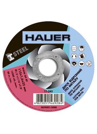 Диск отрезной Hauer по металлу 115 х 1.6 х 22 мм (17-243)