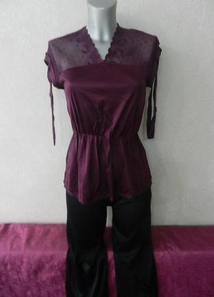 Lingerie нарядная пижама баклажанового цвета, новая
