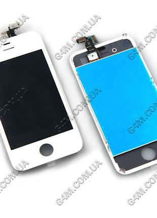 Дисплей Apple iPhone 4G с тачскрином и рамкой, белый