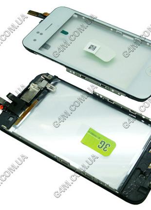 Тачскрин для Apple iPhone 3G белый с рамкой и компонентами, Ор...