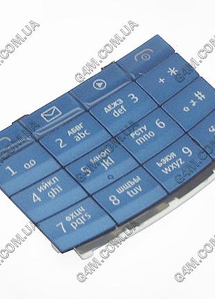 Клавіатура для Nokia X3-02 блакитна, кирилиця (Оригінал)