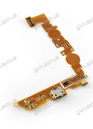 Шлейф LG E455 Optimus L5 Dual SIM с коннектором зарядки, микро...