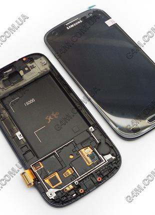Дисплей Samsung i9300 Galaxy SIII черный с тачскрином и рамкой...
