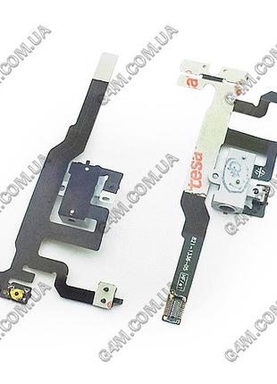 Шлейф Apple iPhone 4S с белым коннектором наушника (Оригинал C...