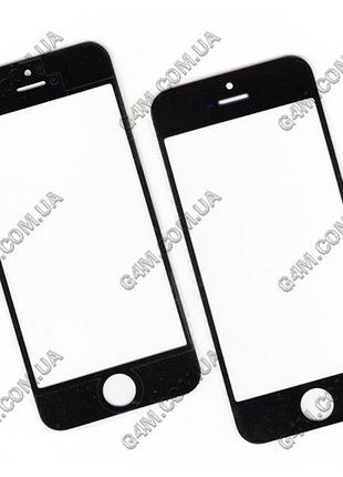 Скло сенсорного екрана для Apple iPhone 5, 5C, 5S чорне